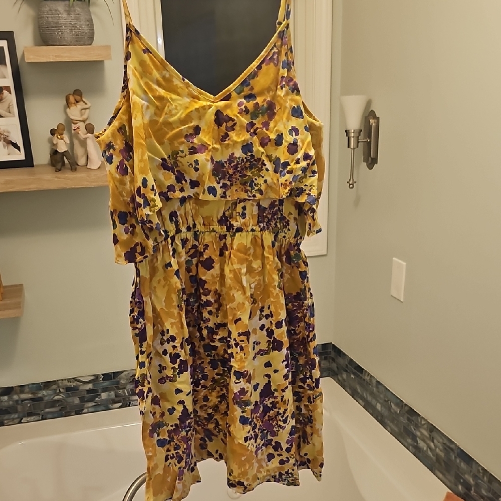 Angie Yellow and Purple Floral Dress